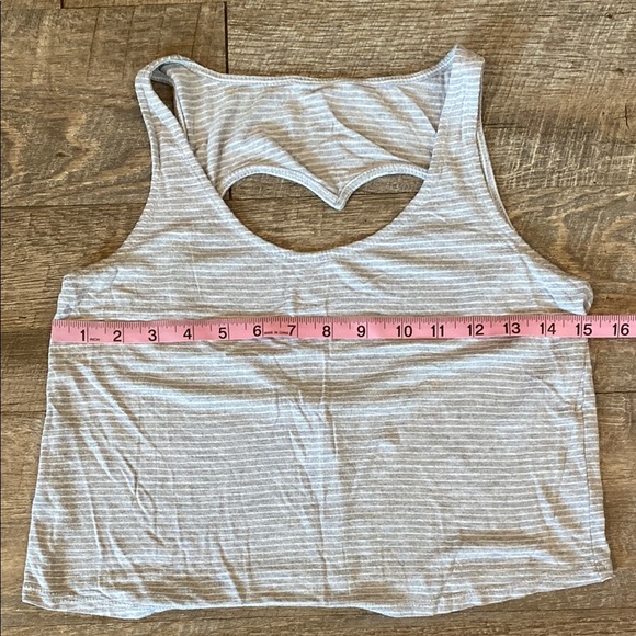 Gray and White Striped Women's Tank Top - Picture 8 of 11